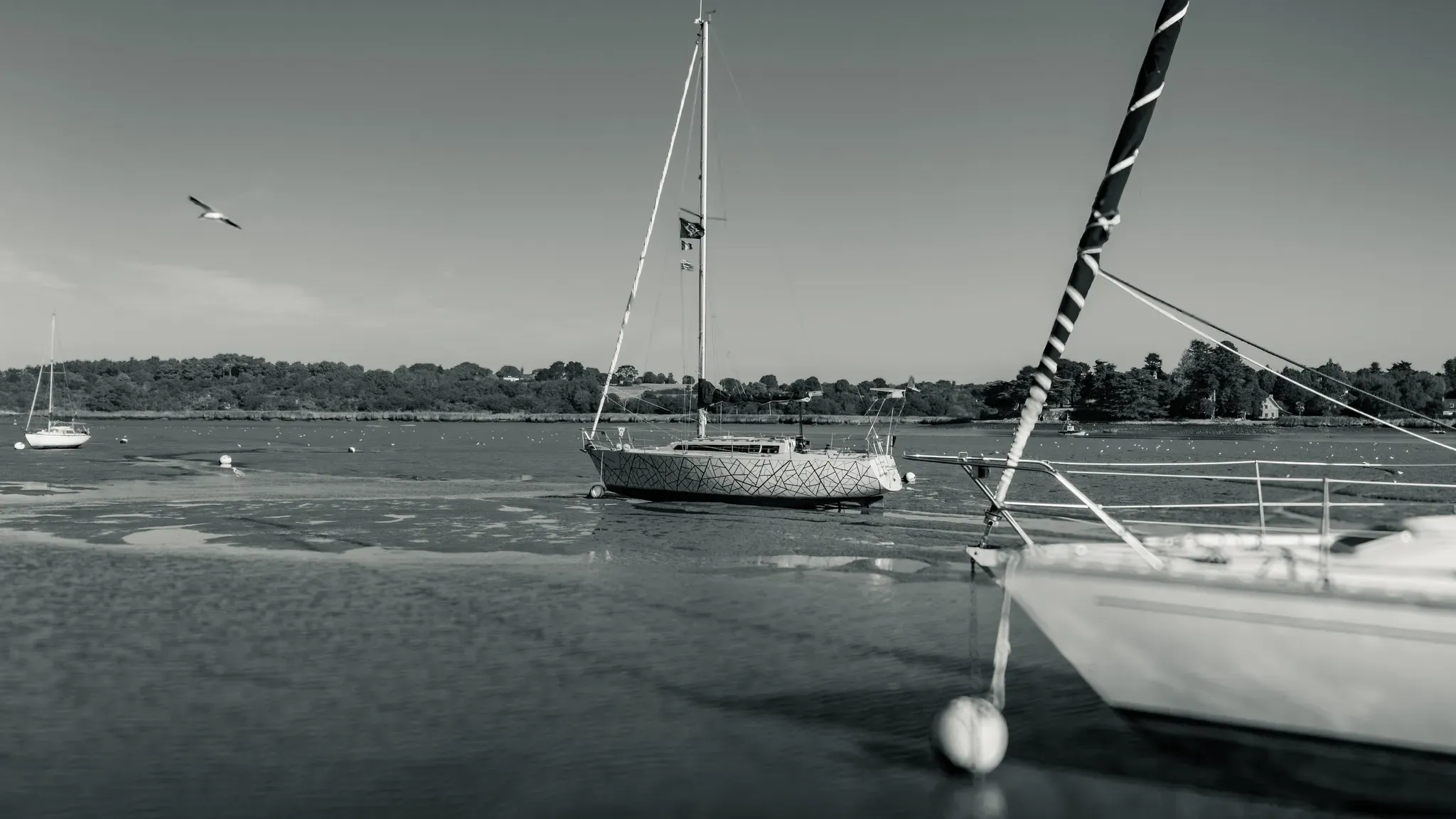 Photographie de bateaux à marée basse