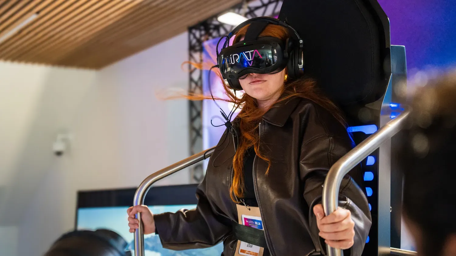 Photographie de casque VR sur le stand.