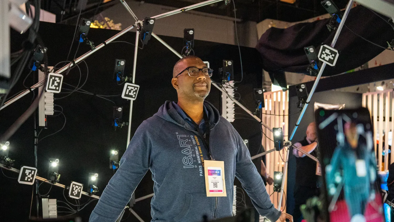 Photographie de visiteur dans l expérience VR.