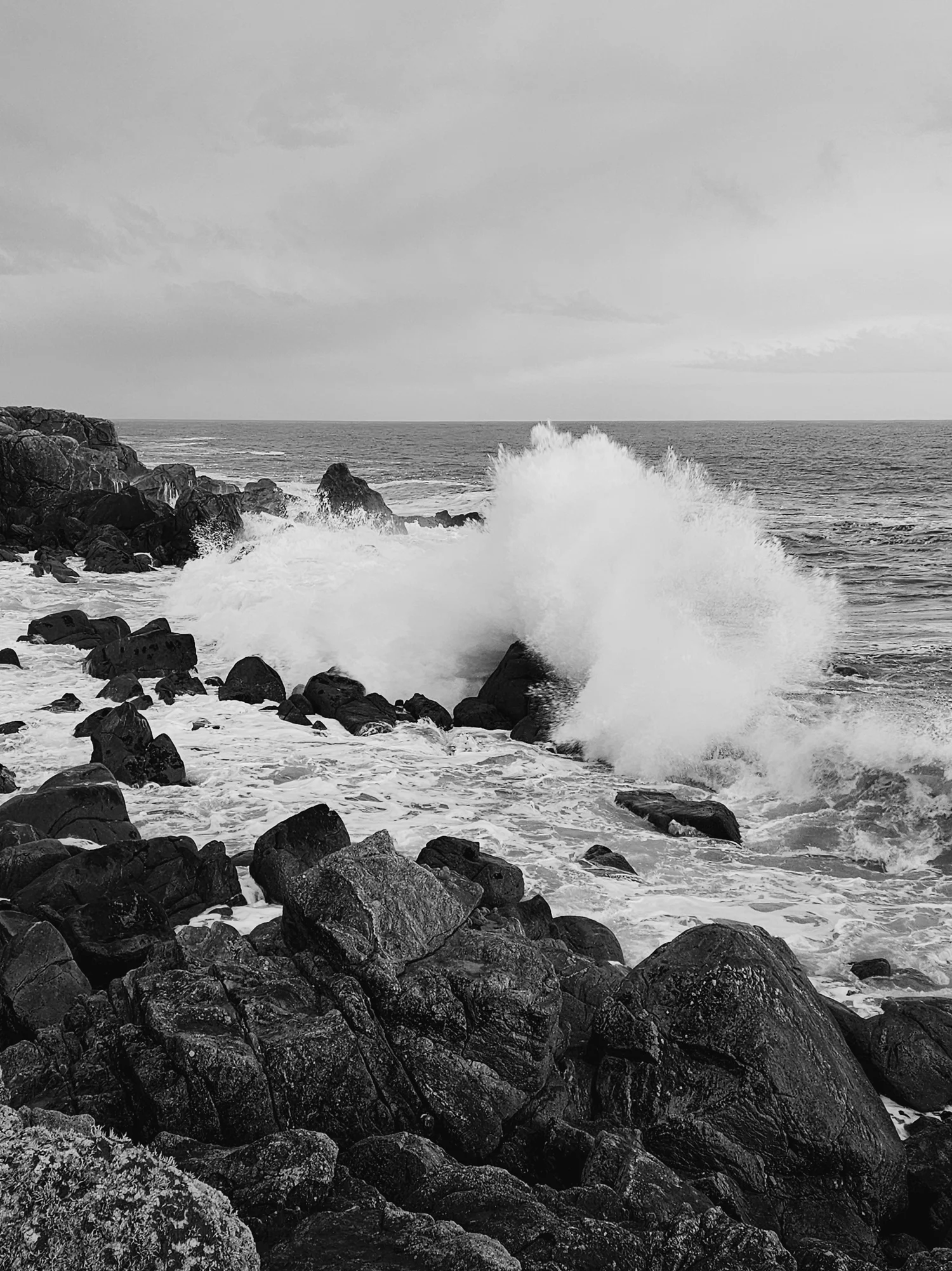 Les grandes marées en noir et blanc - Côte Sauvage (Le Croisic)