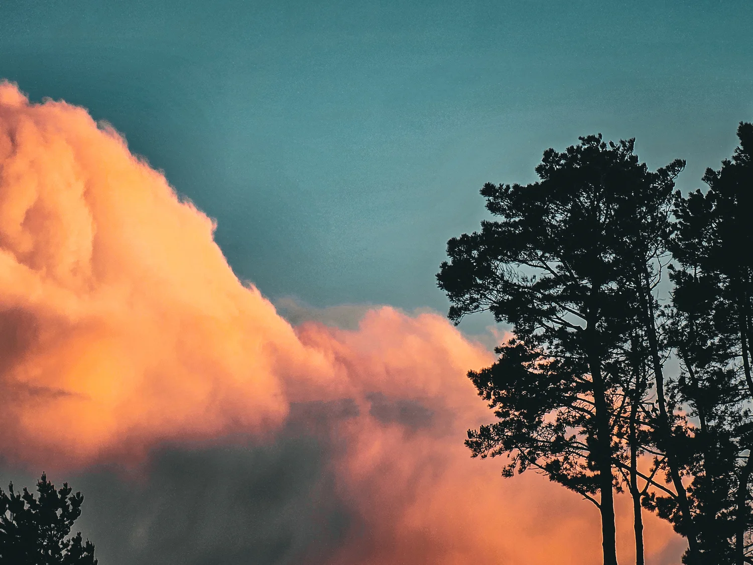 Nuages orangés - Pointe de la Croix (Kercabellec)