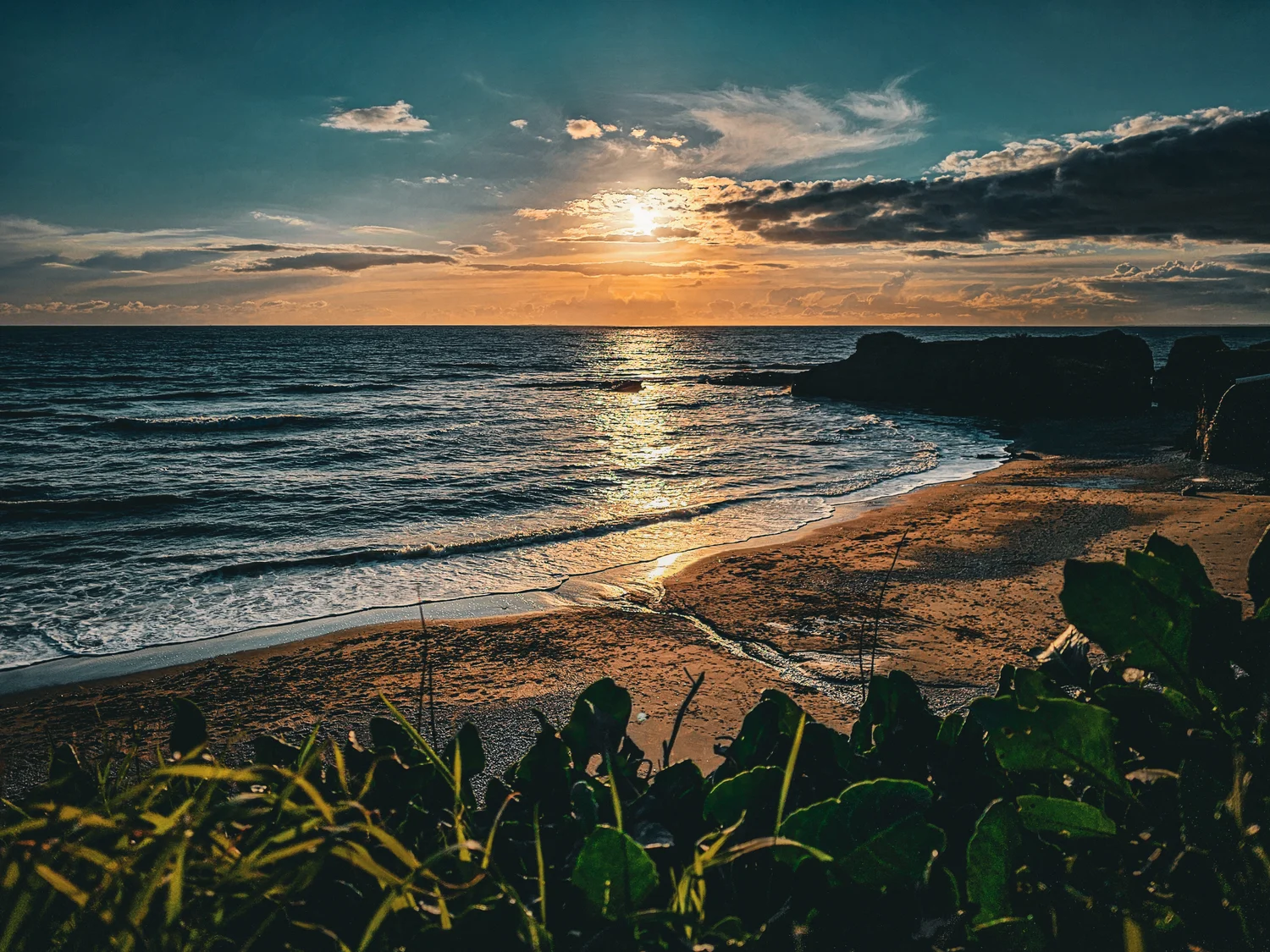 Coucher de soleil en haut de la falaise - Pointe du Goulumer (Pénestin)